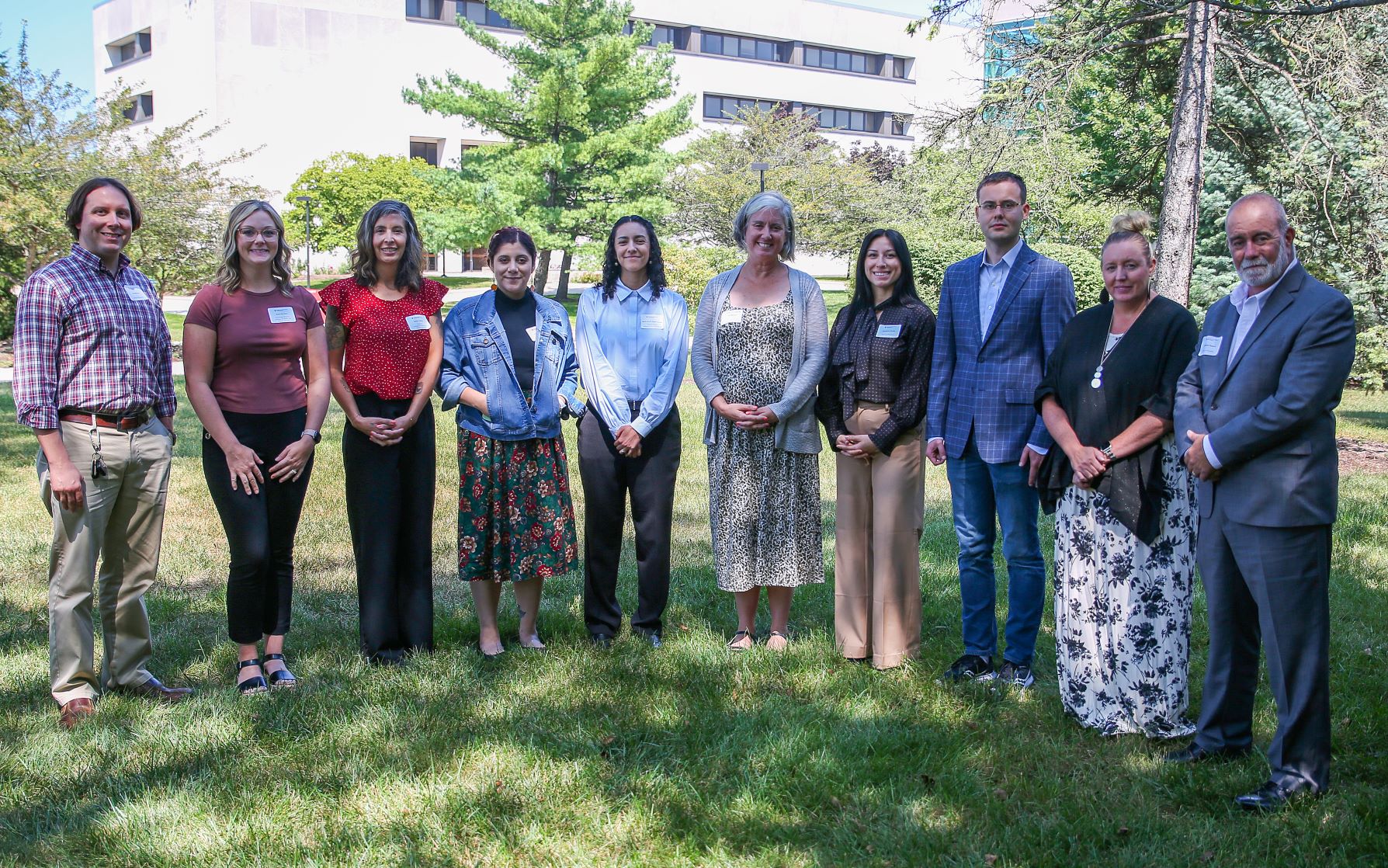 Jory Mathews, Education; Katie Martinez, Radiologic Sciences; Selena Velasco, Nursing; Giselle Mira-Diaz, Fine Arts; Maria Camila Angulo Amaya, Political Science; Gretchen Ring, Library; Symphony Raudy, Business; Vitaliy Ryabinin, Finance; Tamara Boll, Nursing; Tony Sindone, Business